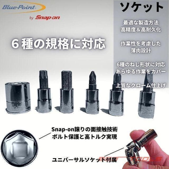 ブルーポイント 1/4 ラチェットレンチ ドライバ ソケットセット スナップオン