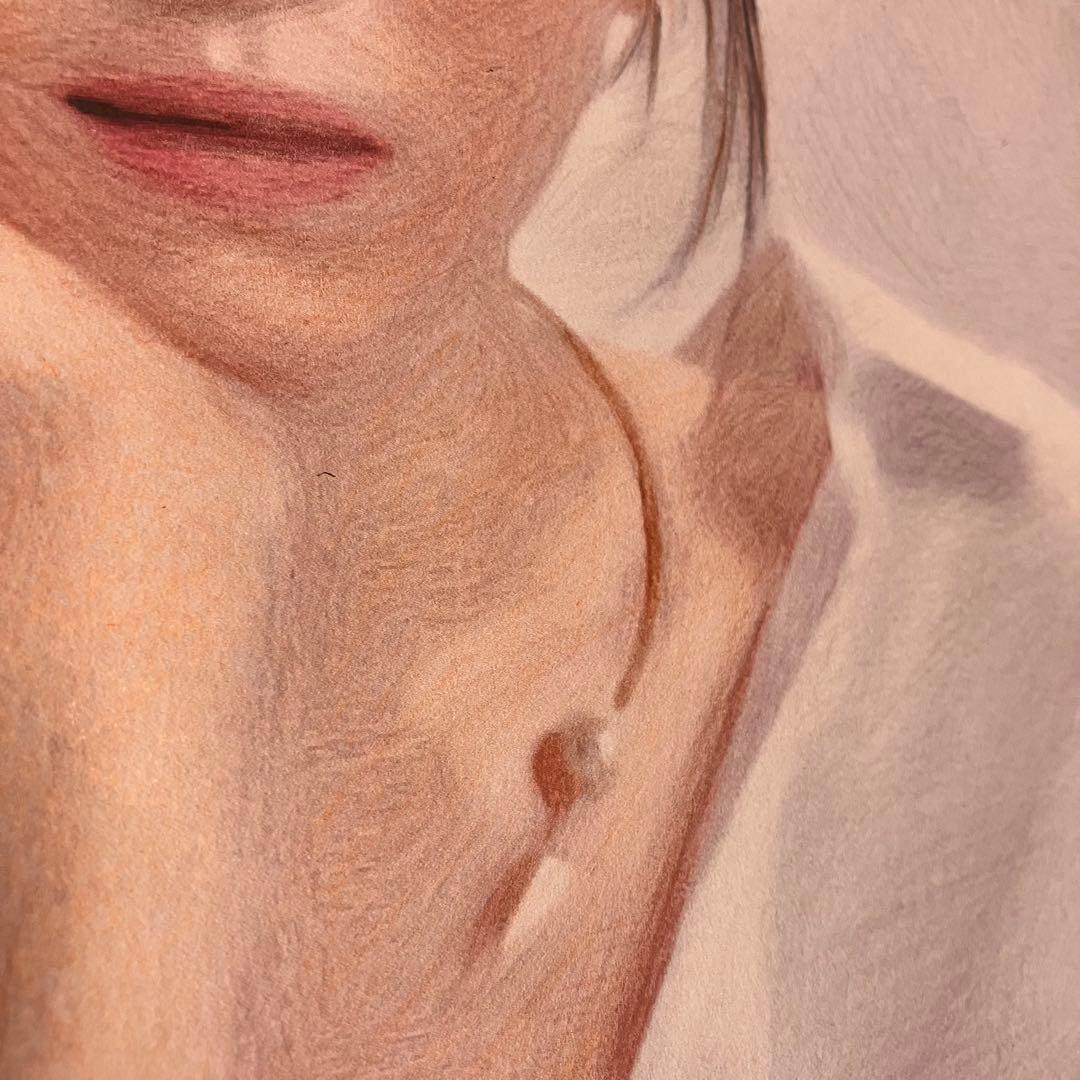 女優画26 額装品　額縁寸法32.7cm×24.0cm　カラー着色　京藤夏樹真作