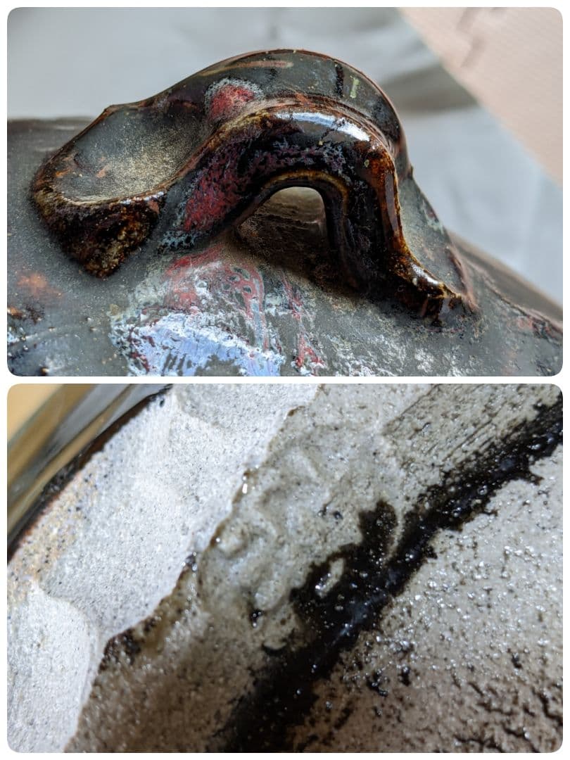 ♦古陶磁 茶壺 斑釉流し掛け 四耳壺 侘び寂び 置物 飾り古玩古美術品 骨董品