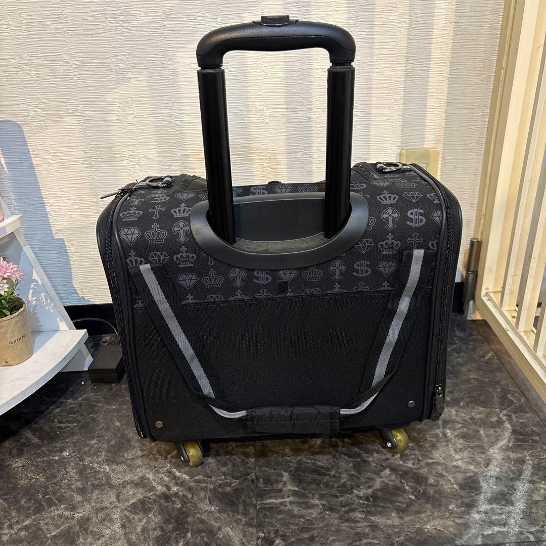 ブラックキャリーバッグ・犬用・王冠デザイン