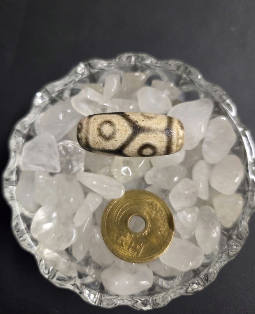 978　天珠　亀甲長壽六眼天珠　貴重　珍品　dzibeads！