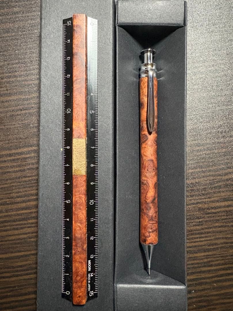 【美品】Flamberg シャープペン 定規（花梨瘤）