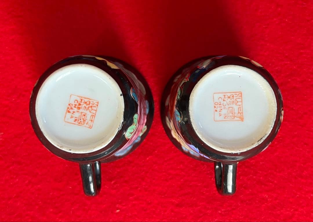 中国美術古玩 汕彩 百花不落地Tea Cup Coffee Cupカップソーサー