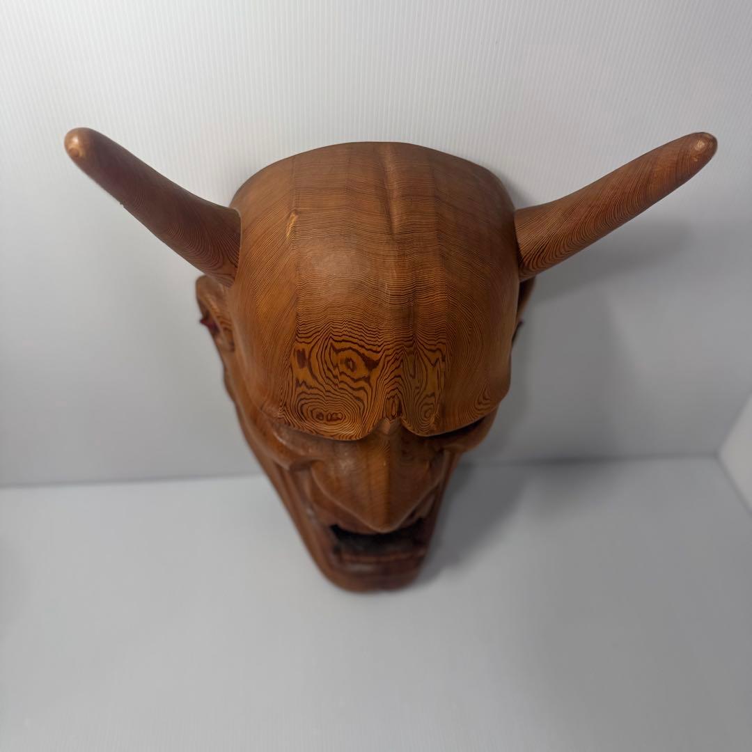 【極希少】 政落款 一刀彫 般若 能面 特大 木彫 迫力抜群 約50cm 逸品