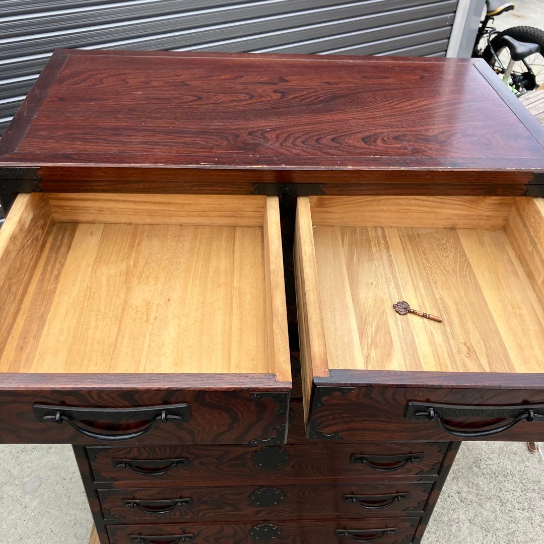 昭和レトロ 古家具 欅 仙台箪笥 7段8杯 引き出し箪笥 古家具 ビンテージ