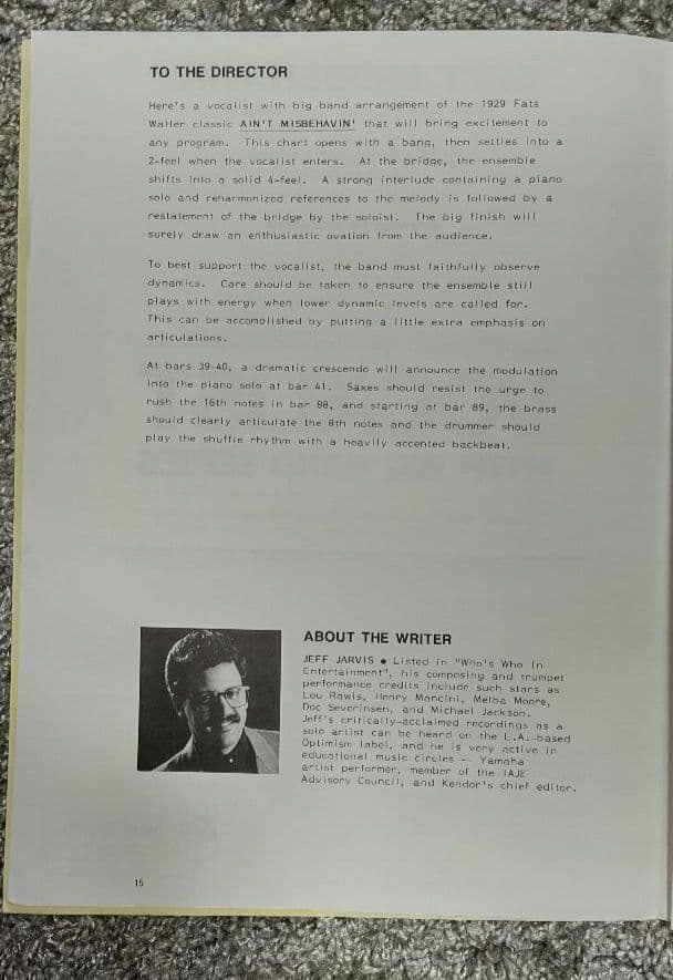 ボーカル　ビッグバンド譜面：Ain't Misbehavin'