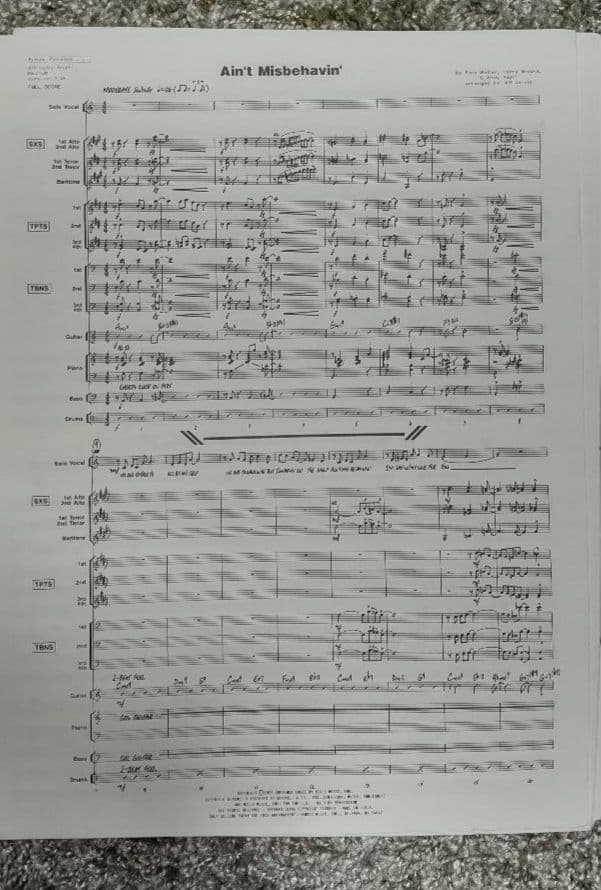ボーカル　ビッグバンド譜面：Ain't Misbehavin'