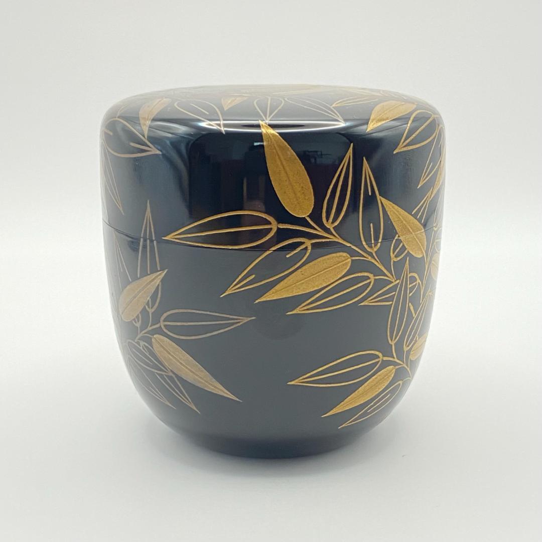 大棗 笹蒔絵　中村恭蔵　共箱入　茶道具　薄茶器　漆芸　伝統工芸品