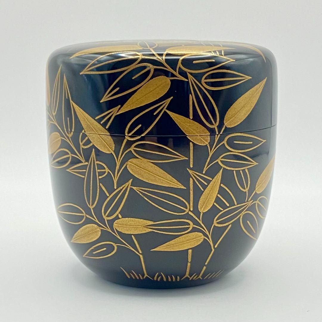 大棗 笹蒔絵　中村恭蔵　共箱入　茶道具　薄茶器　漆芸　伝統工芸品
