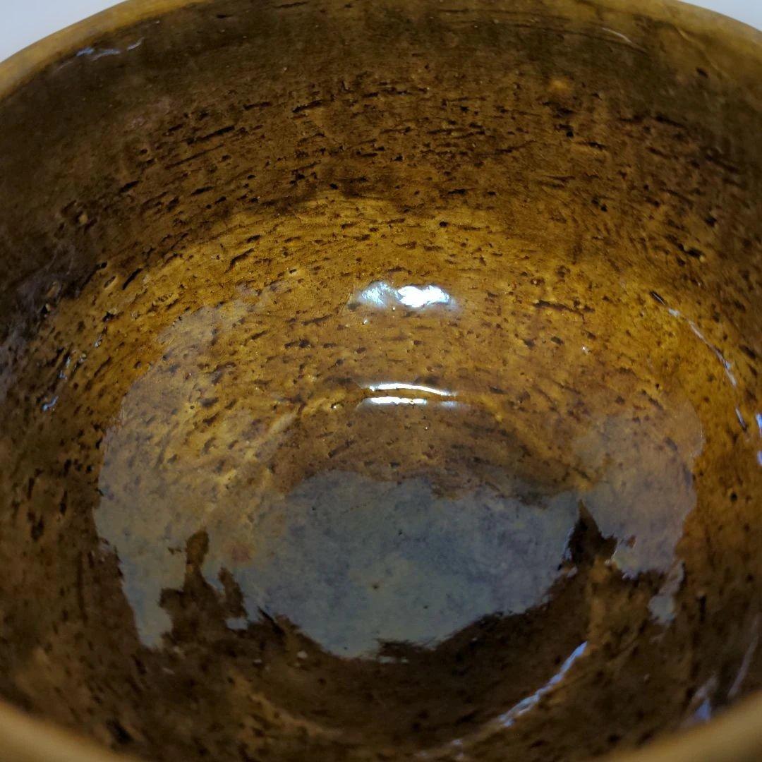 【⑥】人間国宝 十代大樋長左衛門 大樋年朗 大樋焼 飴釉茶碗 共箱 茶道具