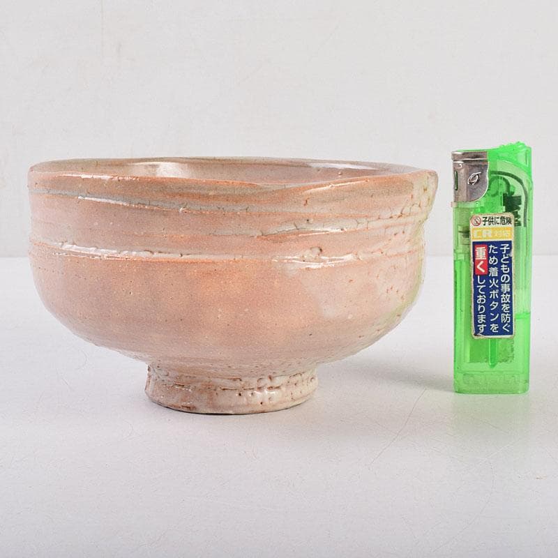 茶道具　萩焼　十一世　坂高麗左衛門作　筆洗切茶碗　共箱　M　R9037