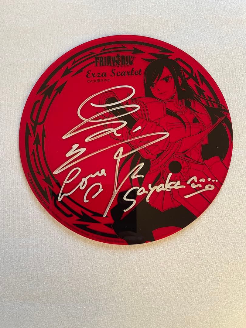 フェアリーテイル　大原さやかさん直筆サイン入りプレート　エルザ・スカーレット