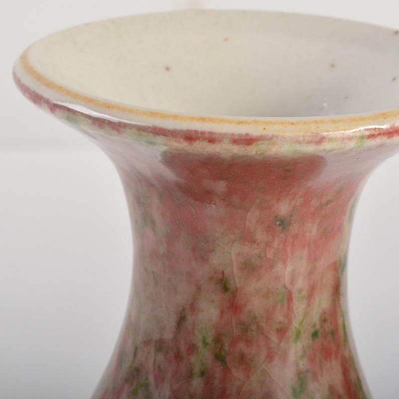 中国　缸豆紅釉　玉壺春瓶　V　R7329