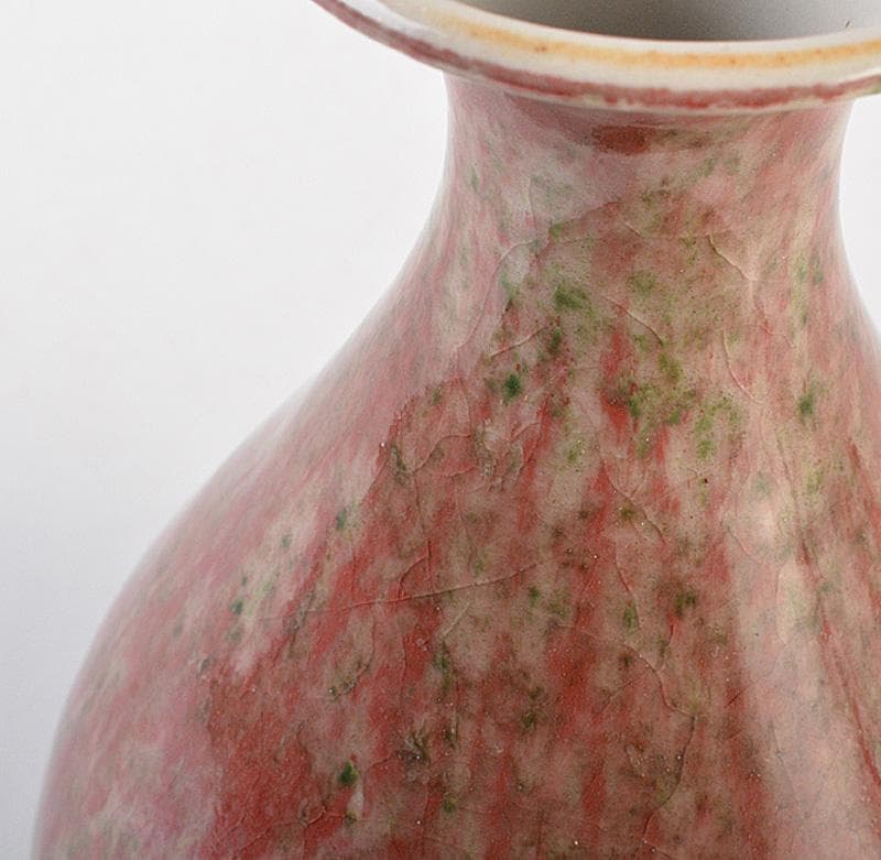 中国　缸豆紅釉　玉壺春瓶　V　R7329