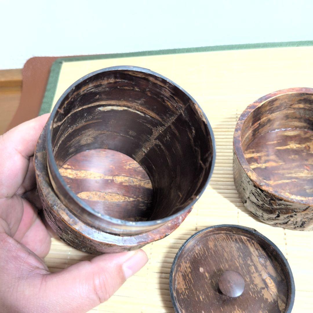 秋田 角館 樺細工 桜皮細工 茶筒 茶入 煎茶道具 伝統工芸品