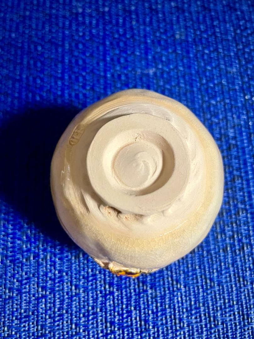 値下げ！【二六焼】お猪口ぐい呑み、蟹天神 共箱付 H5㎝