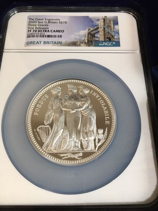 値下げしました！イギリス スリーグレイセス 大型5オンス 銀貨