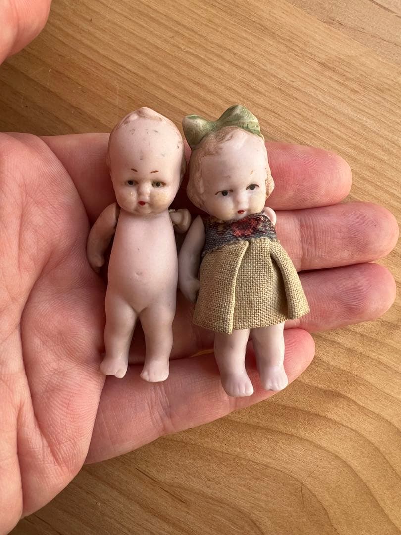 【アンティーク】ドイツ製 Hertwig ドール ペア 5.5cm