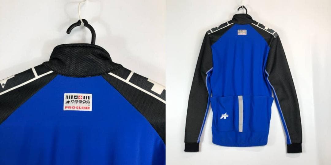 超美品 assos アソス　裏起毛サイクルジャージ ブラック ブルー Mサイズ