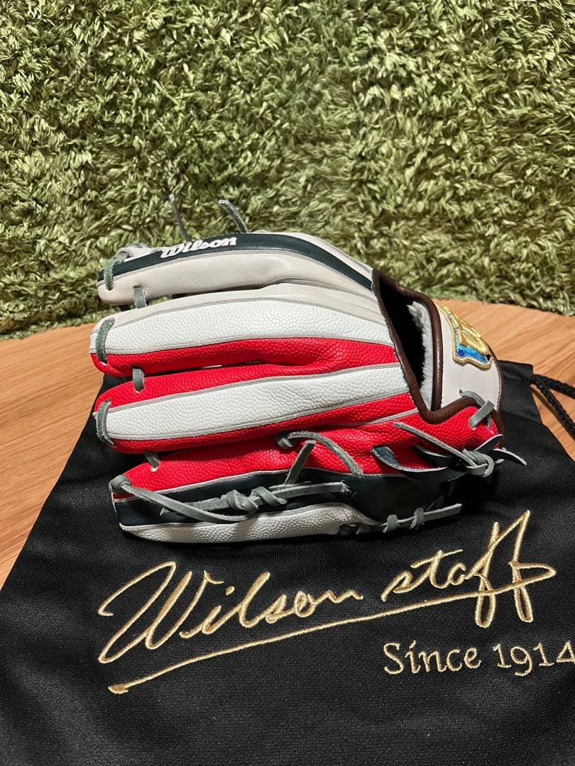 ウィルソンスタッフ カスタムオーダー 軟式内野用 D5 ホワイトSS×レッドSS