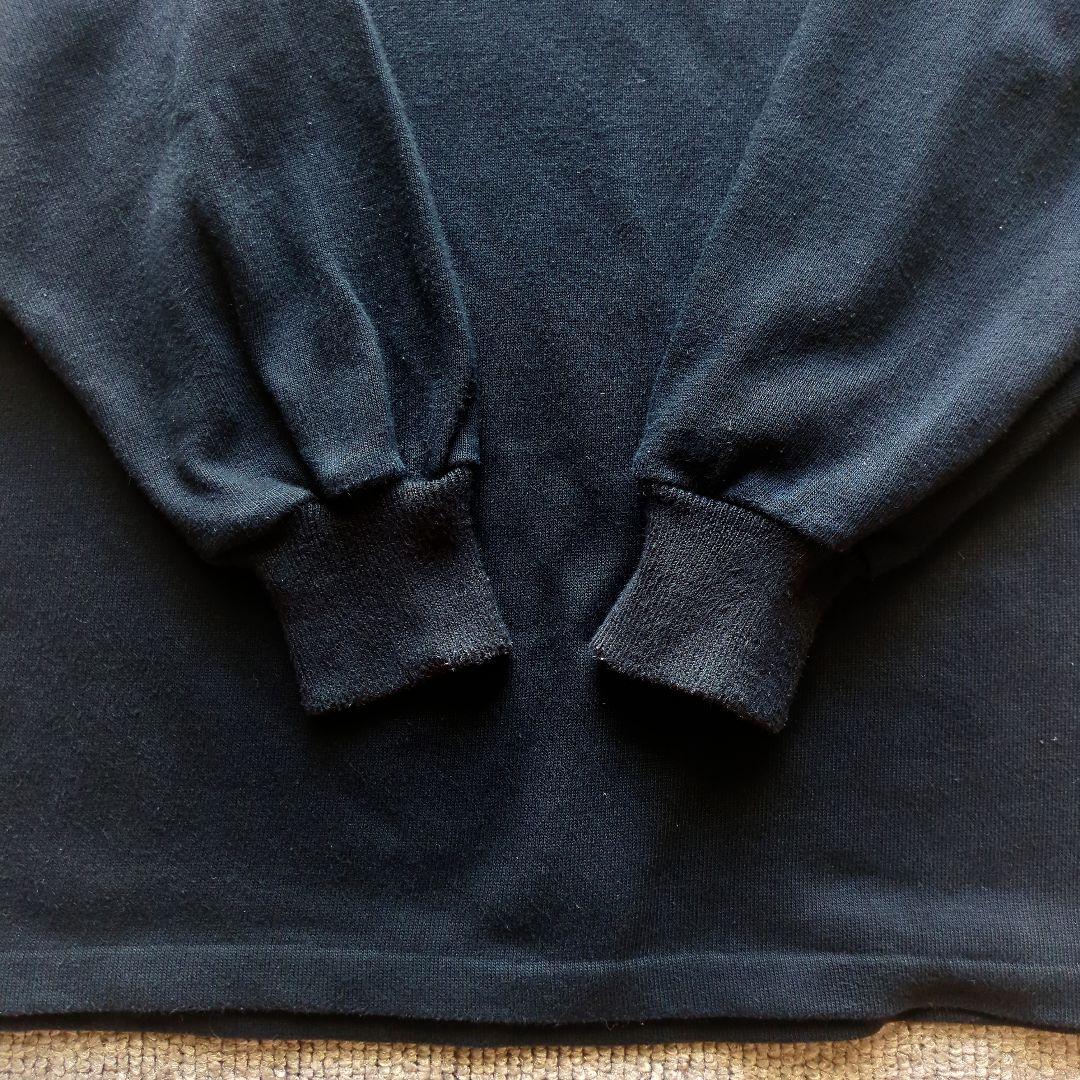 90sカンタベリー長袖ラガーシャツ刺繍オールブラックスニュージーランド製黒L