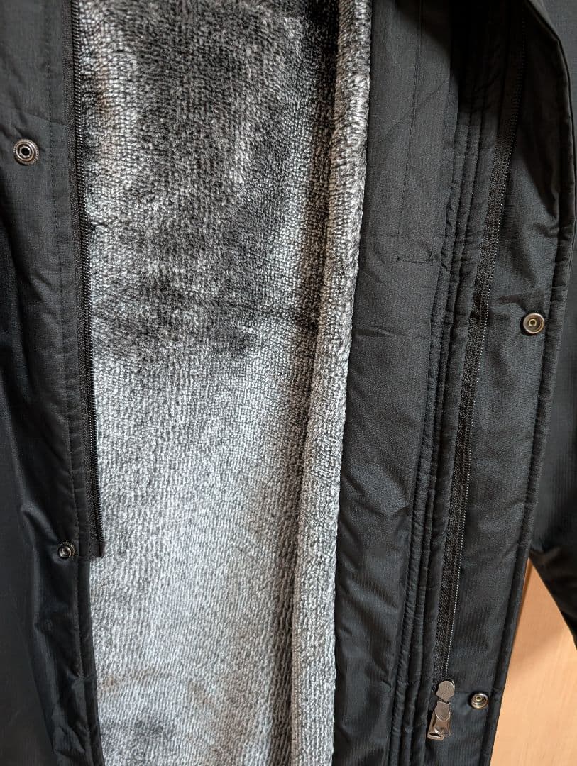 アールズコートゴルフ フリース裏地 ブラックロングコート