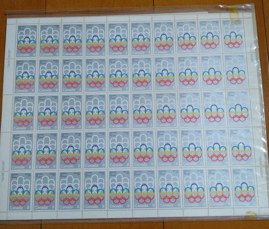 カナダ モントリオール オリンピック記念切手 金 銀 50枚シート 新品未開封