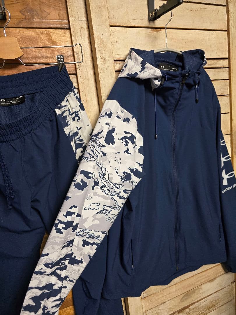 アンダーアーマー☆ウーブンジャケットパンツ 上下セット 裏地付き ジャージ L