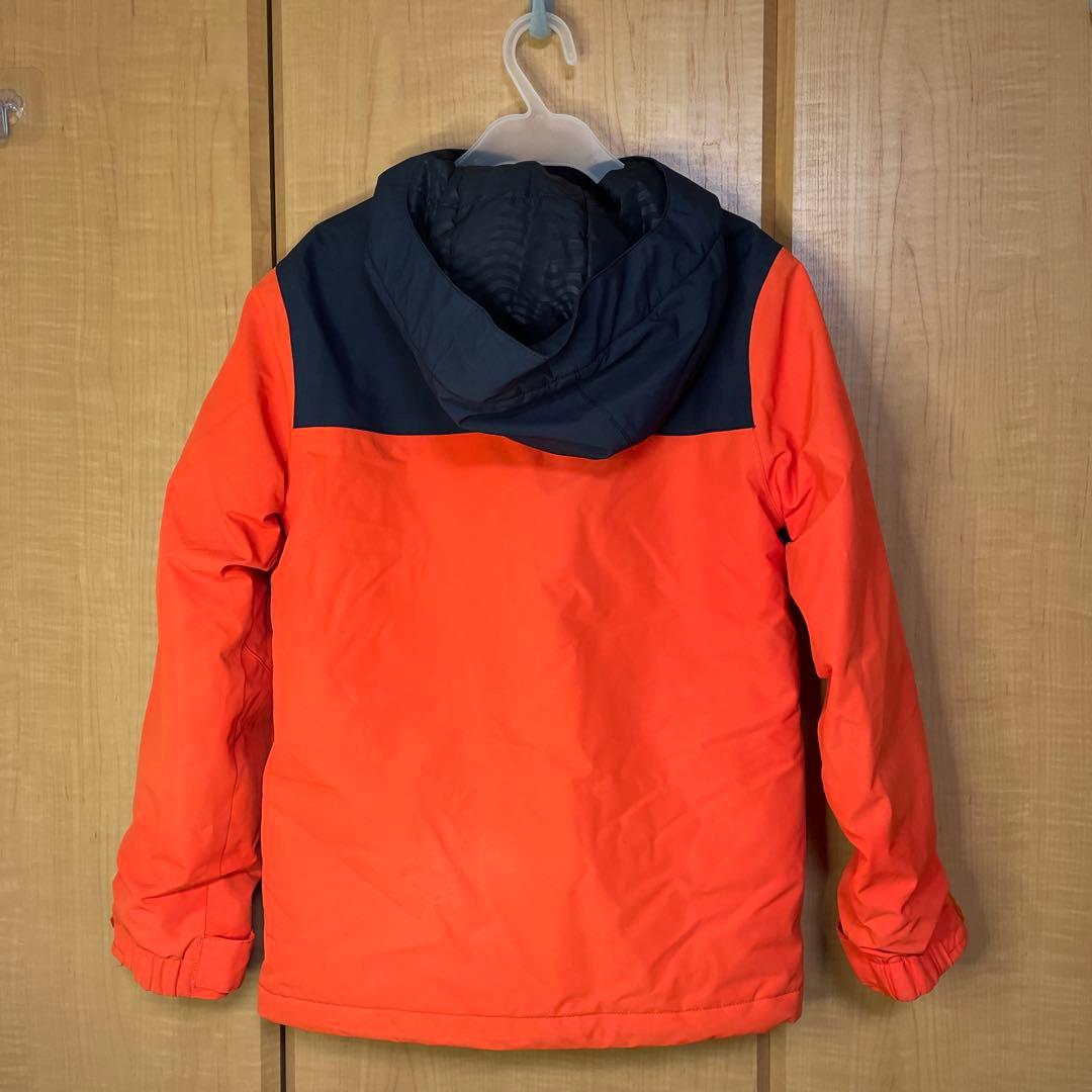 VOLCOM キッズスノーボードジャケット オレンジ/黒 US S