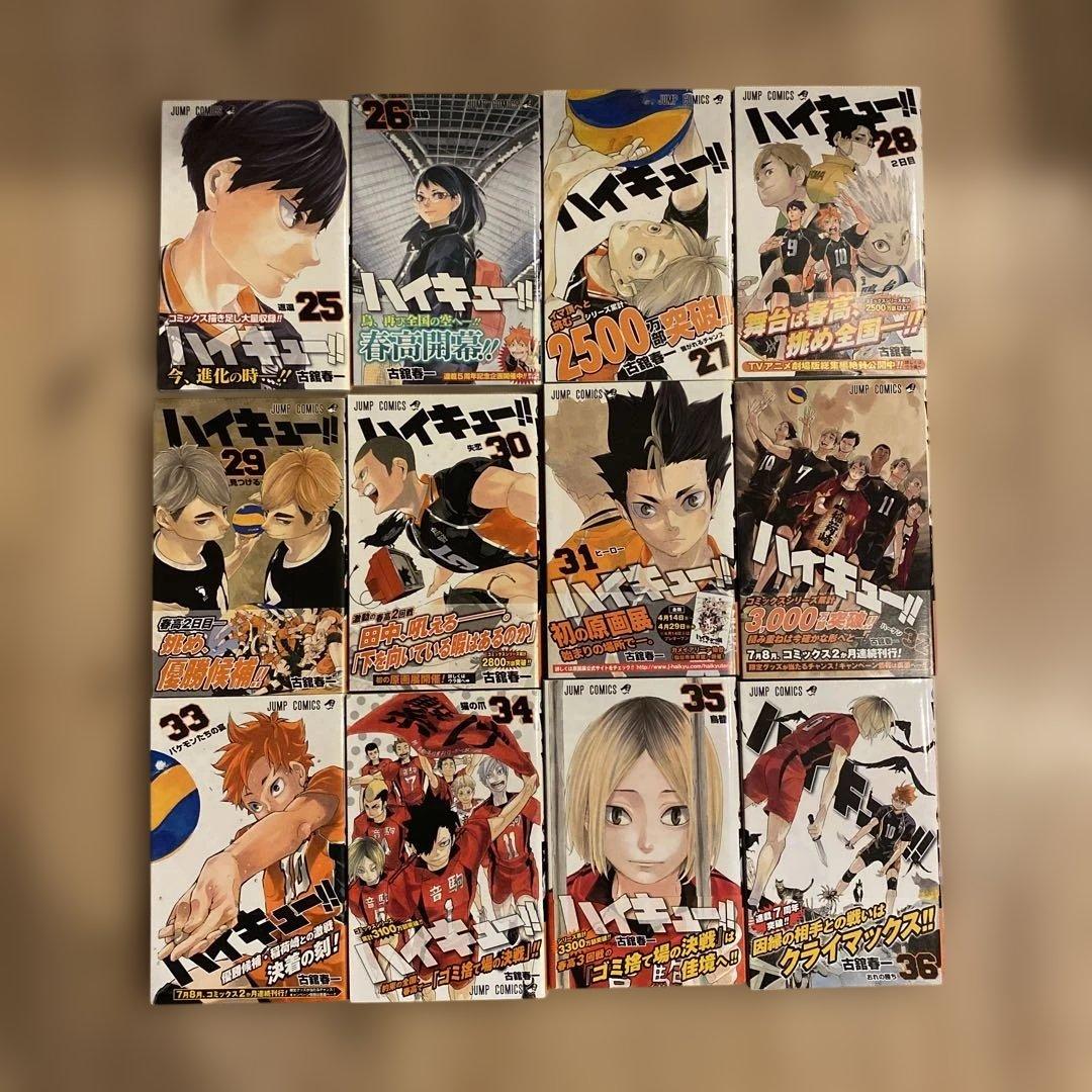 ハイキュー全巻セット初版帯付き＋33.5巻＋大判画集＋抽プレミニ色紙２枚セット