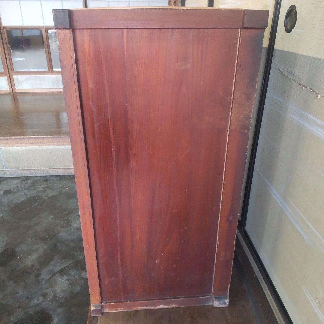 昭和レトロ ガラス戸棚｜引き出し付き食器棚｜古民家・カフェ什器に