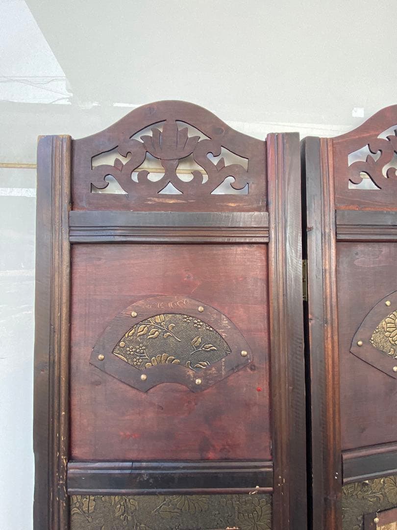 唐物 中国风の骨董品木屏風　年代不詳、骨董品　入手困難　割引相談可2