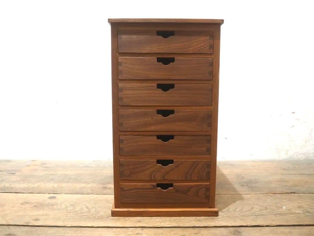 1246　②ケヤキの小引き出し　収納棚　書類ケース　展示台　ラック　インテリア