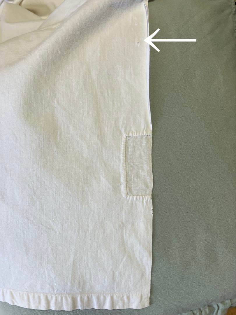 ◆フランスアンティーク｜美品手刺繍イニシャル大判リネンシーツ白マルチクロス布生地