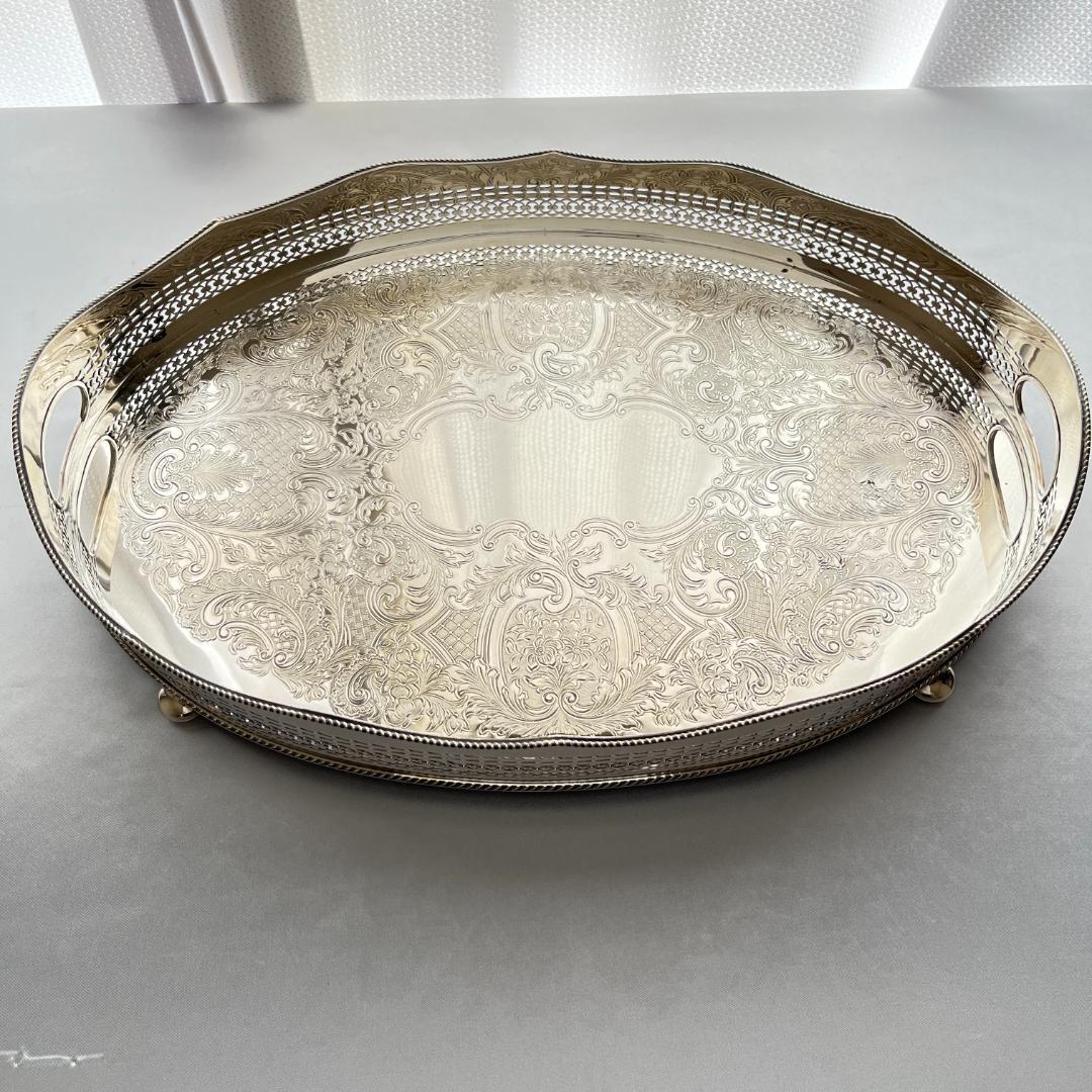 【Mappin&Webb】 マッピンアンドウェッブ ギャラリートレー 45cm