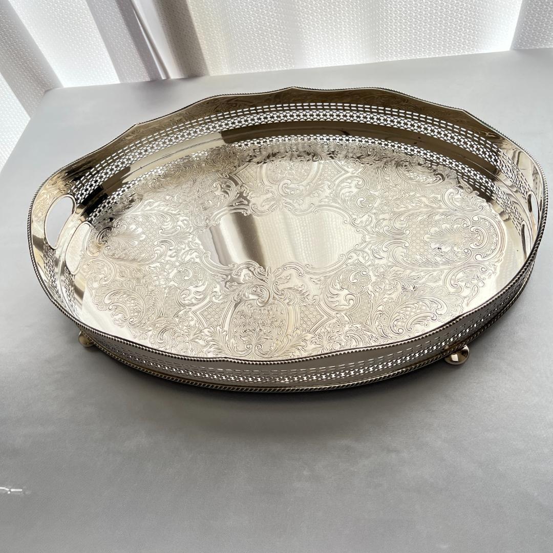 【Mappin&Webb】 マッピンアンドウェッブ ギャラリートレー 45cm