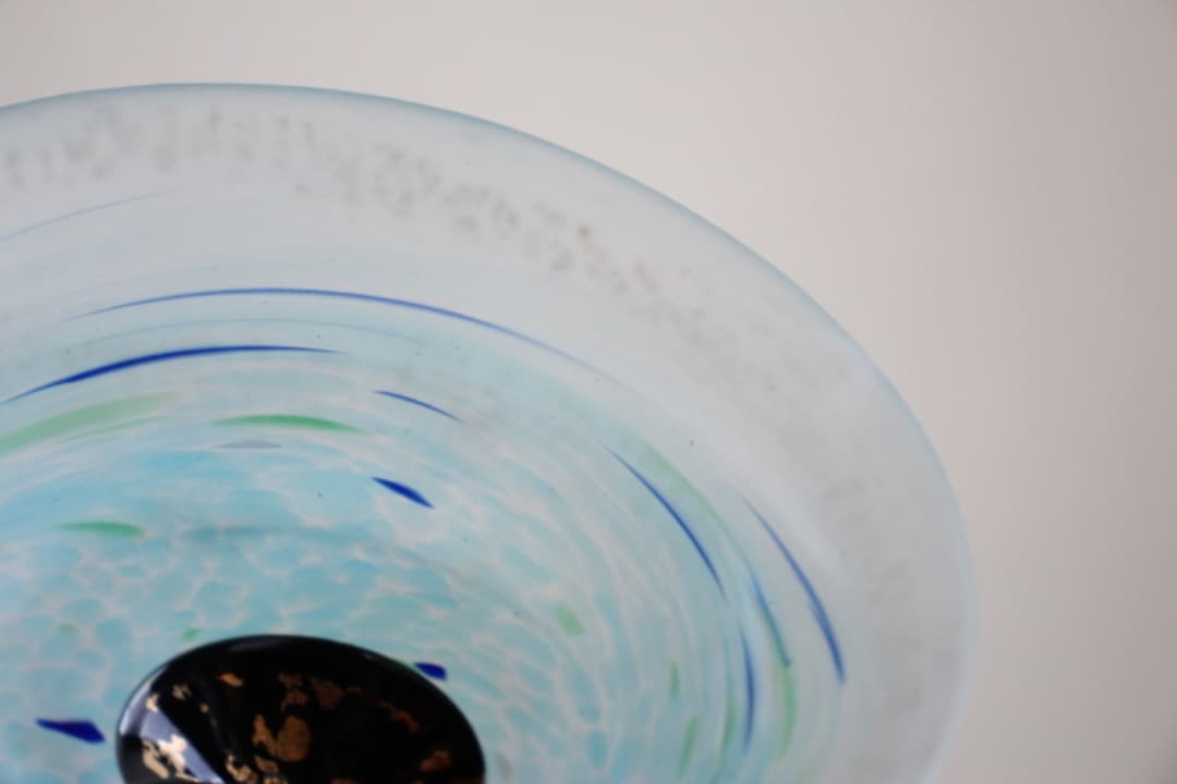 藤田喬平　金彩　手吹きガラス　彩鉢　ガラス皿　２客