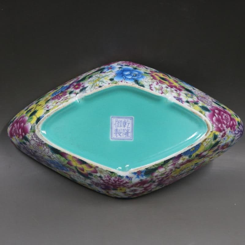 清乾隆緑地蒔金パステル万模様水洗筆洗 景徳鎮陶磁器 装飾品現代工芸品美術品 置物