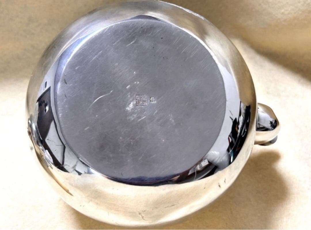 尚美堂 銀製 厚板 横手急須 煎茶道具 湯沸 銀瓶 2点セット