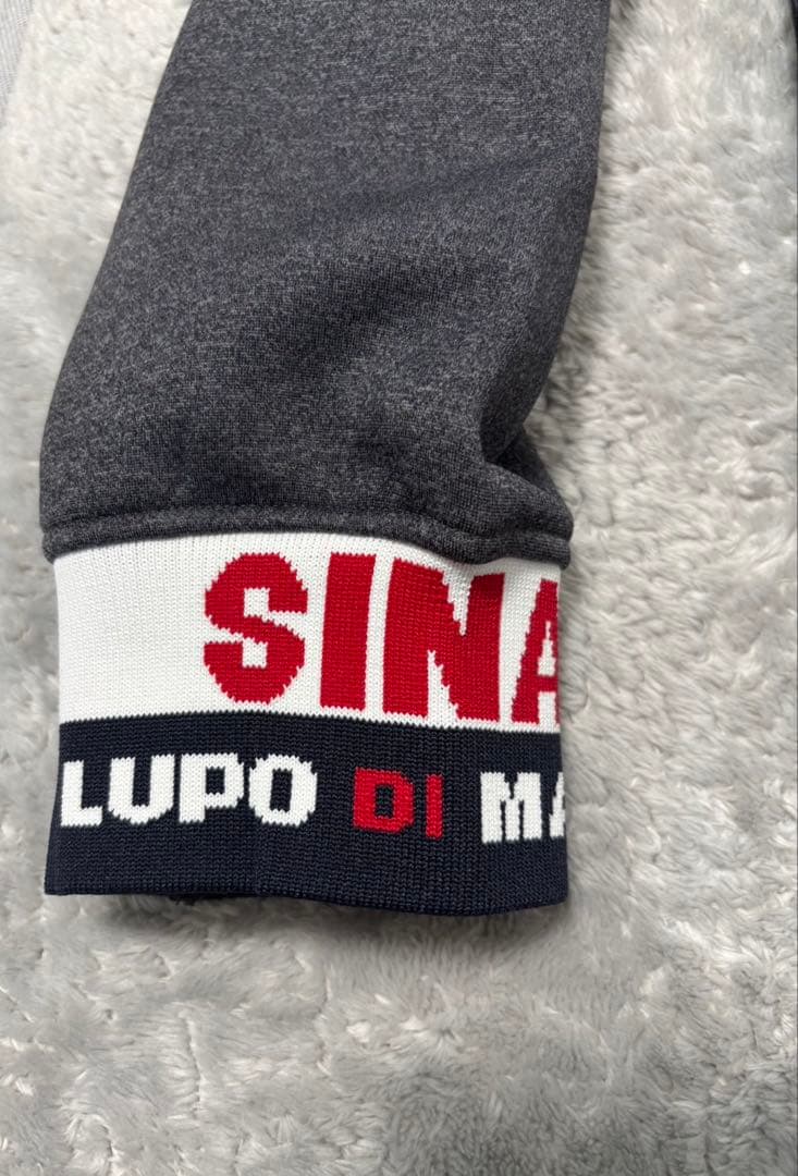 ★ 美品★シナコバ 裏起毛 スヌードトレーナー ロゴ編みリブ グレー LL