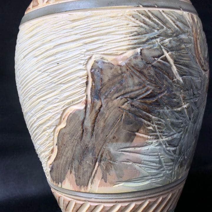 人間国宝級◆蔵から凄い迫力のある虎の壺が出てきた、壺、花瓶、花道具、茶道具