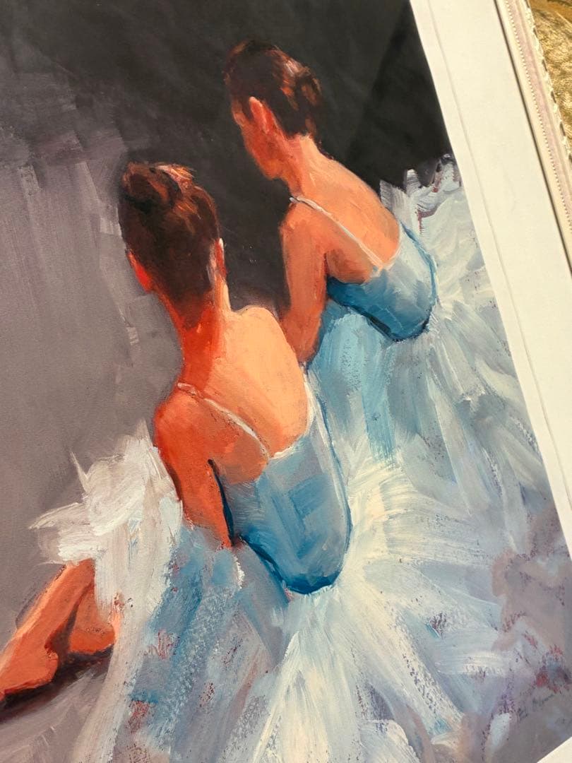 【美品】Dancers at Rest バレリーナ 絵画 青