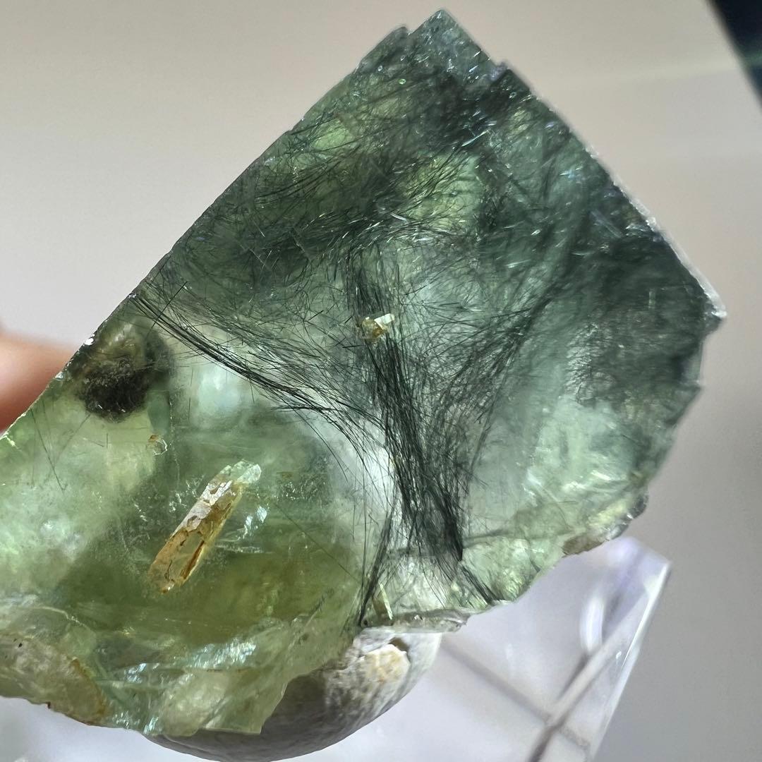 ヤオガンシャン⭐︎ラビットヘアーフローライト⭐︎「萌葱色」