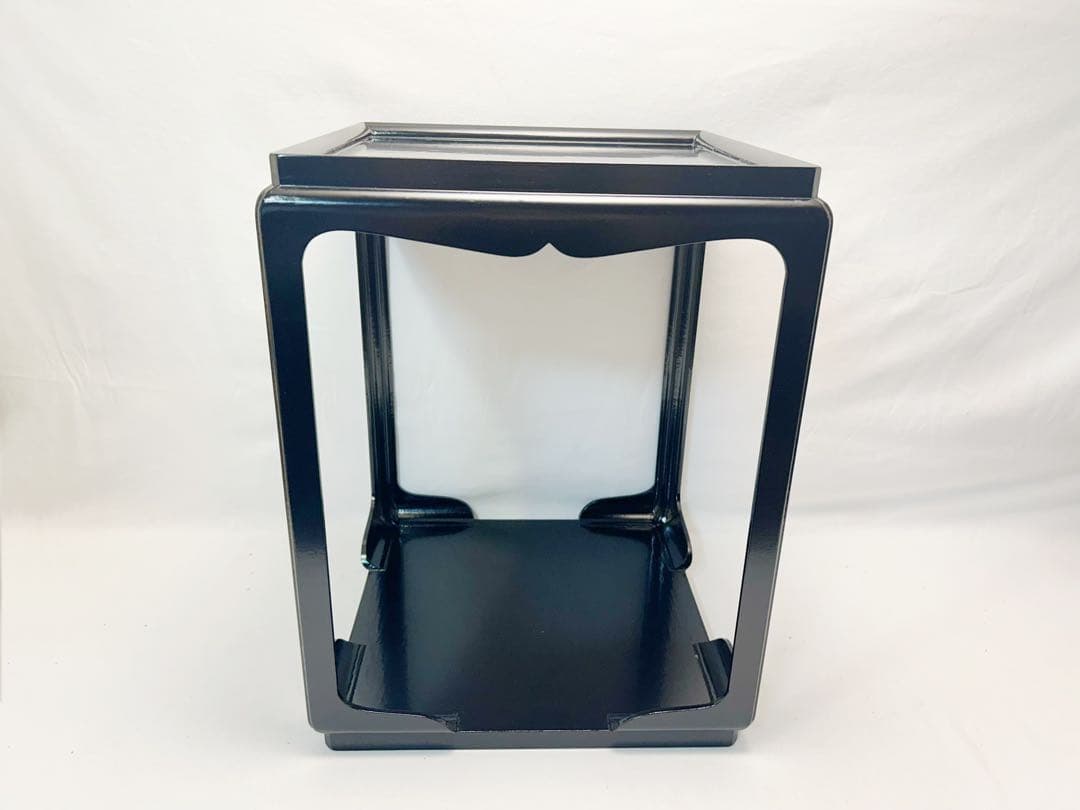 未使用 茶道具 宗章造 高麗卓 木製 黒一閑 宗旦好写 共箱