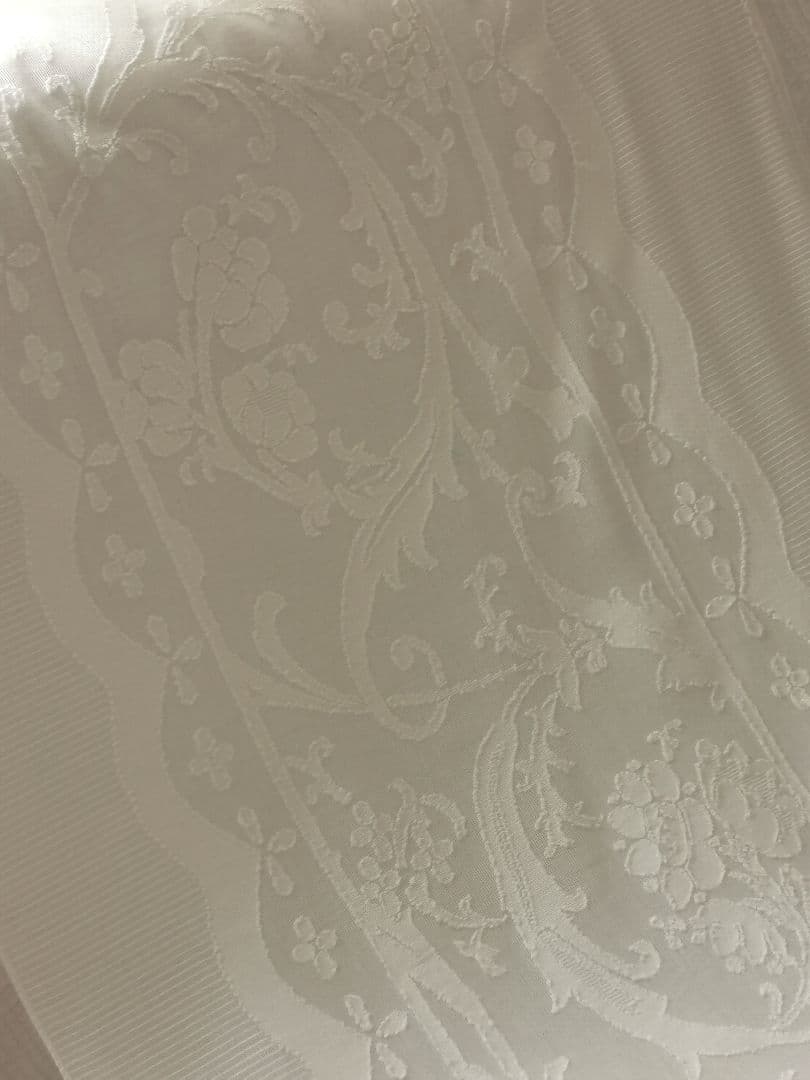 アンティーク マドラスレース アールヌーヴォーの花紋 細長いカーテンパネルクロス