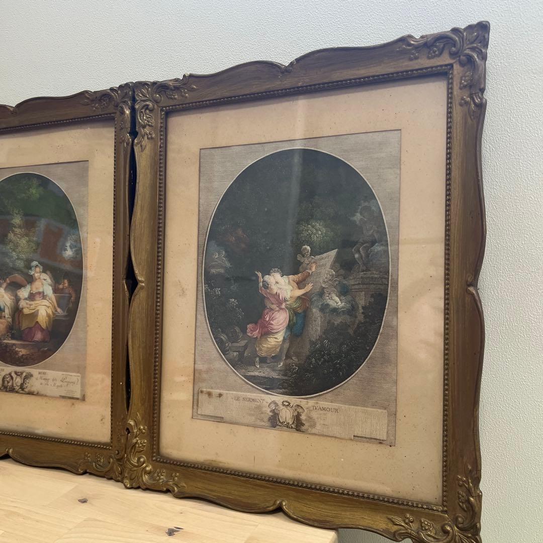 LA BONNE MERE & L'AMOUR アンティーク額縁　2点セット