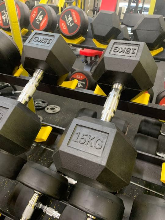 ラバーヘックス ダンベル　15kg  20kg 各2個