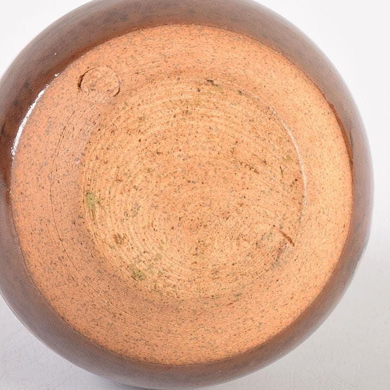 茶道具　膳所焼　淡海ぜぜ　陽炎園造　茶入　仕覆付　共箱　V　7929