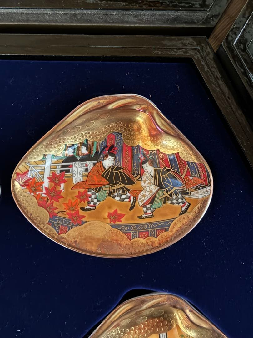 0002【蒔絵箱付・限定コレクション】源氏物語 貝合せ 貝絵皿54枚 光る君へ