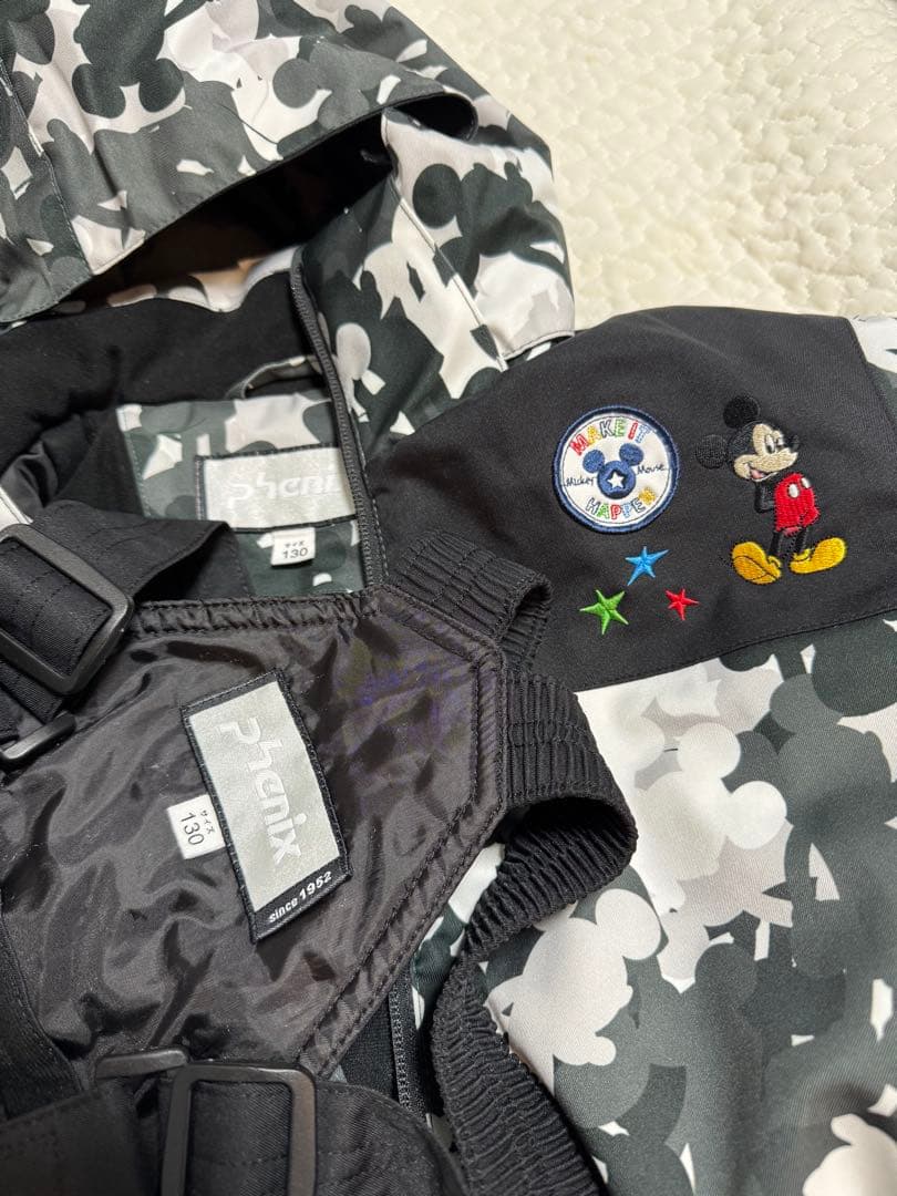 PHENIX 子供用スキーウェア ブラック　ミッキー